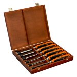 Stechbeitel-Satz, 6,10,12,16,20,26 mm, in Holzbox (Bild für) Stechbeitel-Satz, 6,10,12,16,20,26 mm, in Holzbox